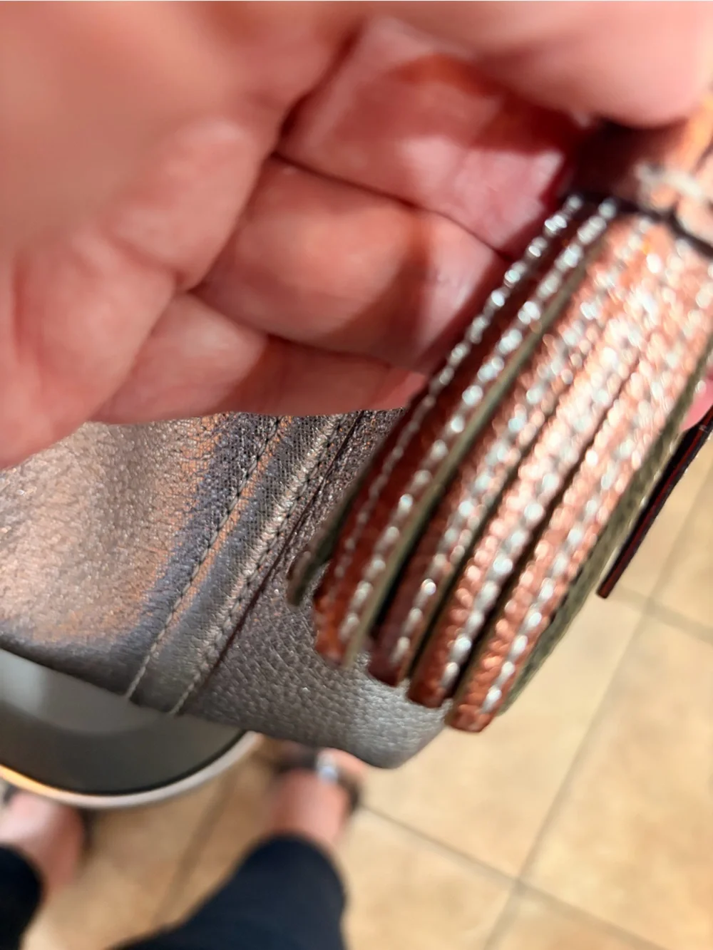 Kate Spade silver /bronze medium bag